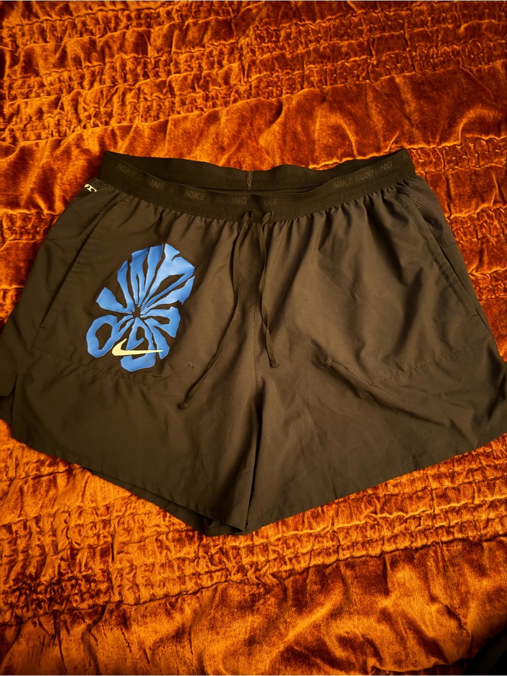 Nike Stride Run Shorts with Blue Floral Graphic